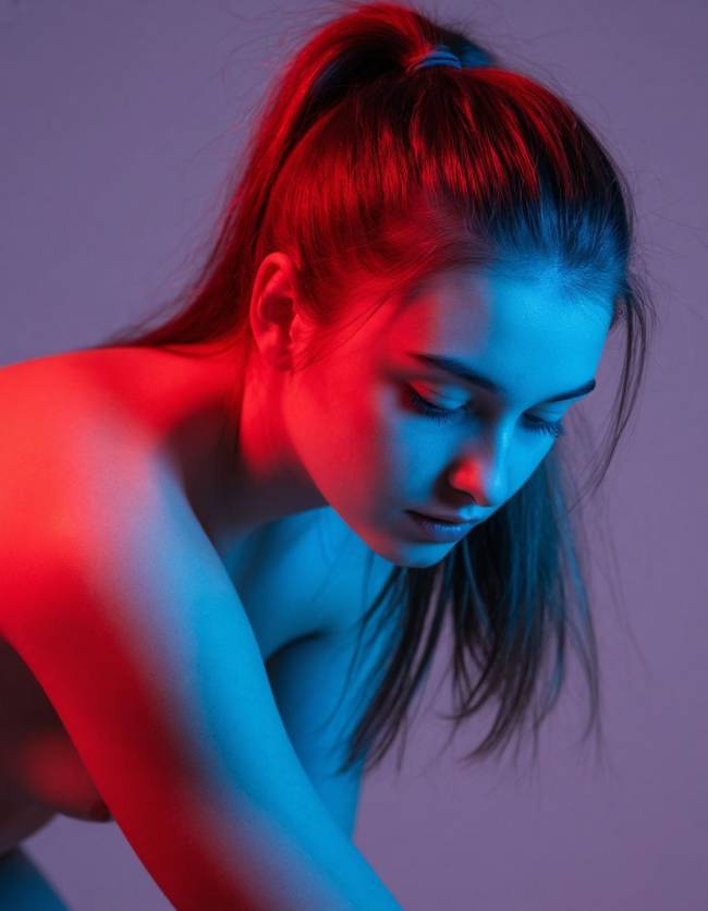 Промпты для Шедеврум, эффекты в кадре "duotone red plus blue"